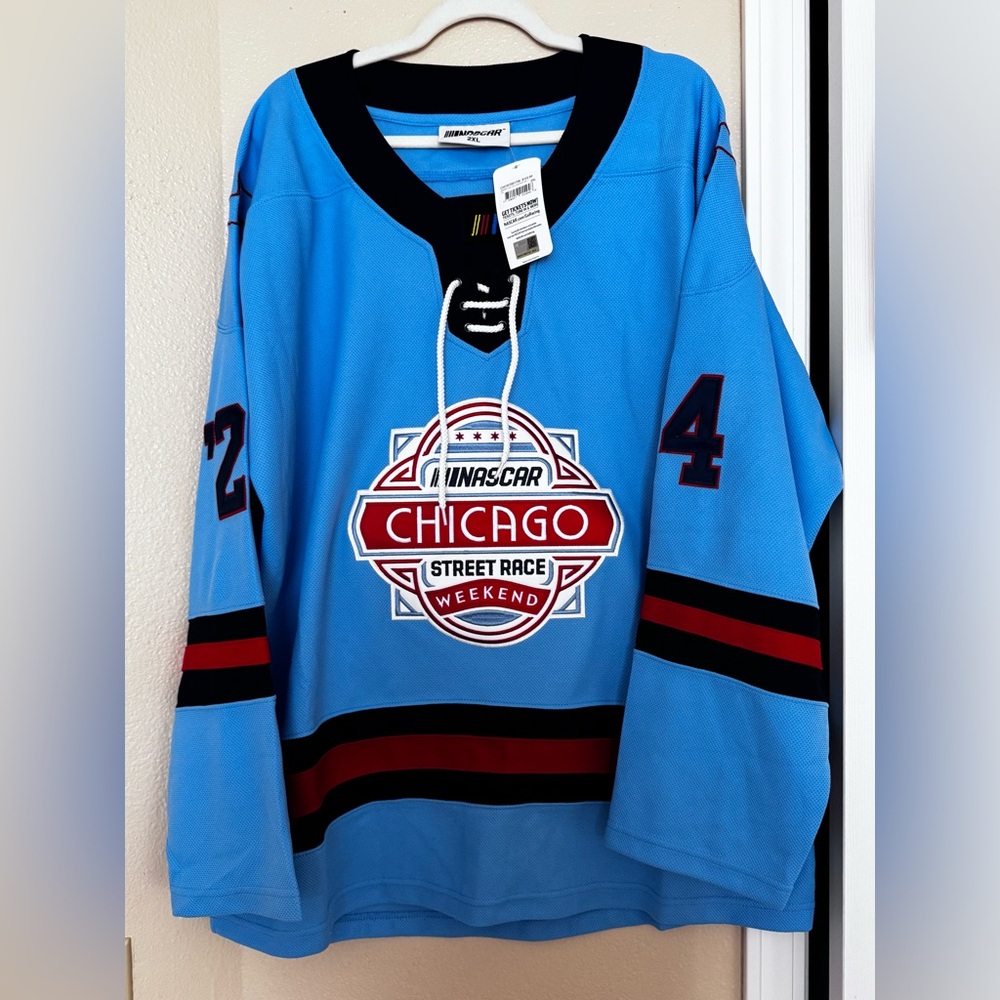 2XL Nascar Chicago Street Race Blue and Black Jersey